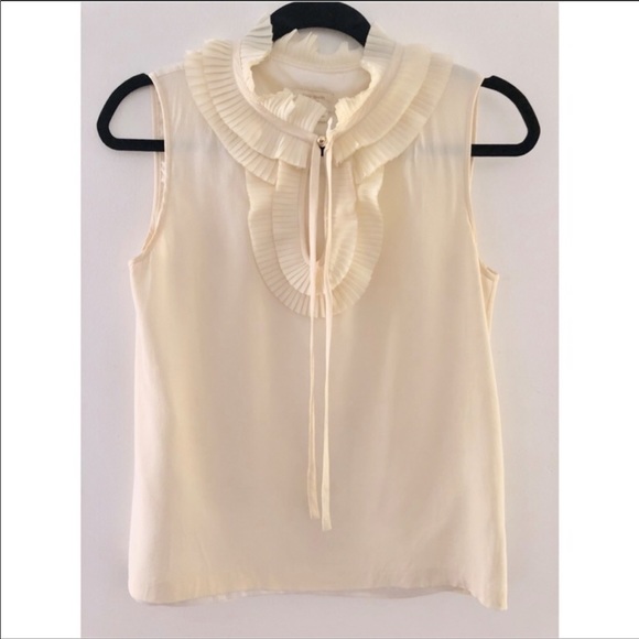 kate spade Tops - Kate spade pleated collar bow tie neck blouse top